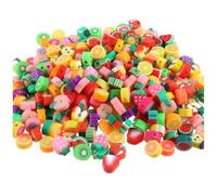 Zambuph Paquet de 200 perles d'argile entretoises ensemble de perles en vrac mélange couleurs collier bracelet faisant des cadeaux fête d'artisanat d'art pour adultes, Forme fruits