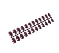 Zambuph Paquet de 24 faux ongles de cercueil résistants Pour aux rayures ballerine courte bricolage soigné ongles en acrylique couleur résistante au roman artificiel , 12 violet