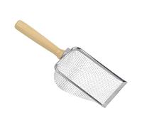 Zambuph Pelle à litière pour Chat en métal Durable avec poignée Confortable, pour Nettoyer la litière et gérer efficacement Les déchets des Chats. Système de tamisage Creux, Marron Argent, StyleB