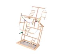 Zambuph Perchoir pour Perroquet avec échelle et Jouets à mâcher pour des Moments de pour Joie. Ce perchoir Comprend Une balançoire, Un Support pour Oiseaux et Un Espace pour Grimper et s'accrocher.