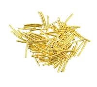 Zambuph Perles tubulaires dorées, longues et incurvées, gravées, pour de magnifiques bijoux. Pour Dimensions approximatives : 20 x 1,8 mm. Idéales pour bracelets et boucles d'oreilles. Elles