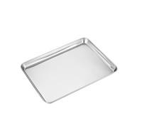 Zambuph Plaque de cuisson en tôle d'acier inoxydable Ustensiles de cuisson Pan Plaque Plats Rectangle Pâtisserie Stockage Cuisine Restaurant Hôtel Vaisselle, 31 * 24cm