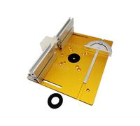 Zambuph Plaque d'insertion de tondeuse outil de travail du bois résistant à l'usure accessoires multifonctionnels pièce scie Table étanche antirouille, Or, 2 trous (avec couvercle), 3 pièces