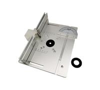 Zambuph Plaque d'insertion de tondeuse outil de travail du bois résistant à l'usure accessoires multifonctionnels pièce scie Table étanche antirouille, Argent, 2 trous (avec couvercle), 3 pièces