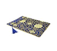 Zambuph Pochette Bouddha Perle Main Magique tirage Sac Bijoux écriture Vide Bible Portable Sacs Paquet Livre Fermeture éclair Gland chaîne, Bleu, 24 * 34 cm