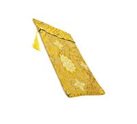 Zambuph Pochette Bouddha Perle Main Magique tirage Sac Bijoux écriture Vide Bible Portable Sacs Paquet Livre Fermeture éclair Gland chaîne, Jaune, 24 * 34 cm