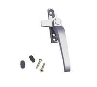 Zambuph Poignée de fenêtre en alliage d'aluminium, quincaillerie domestique, levier à battants pour chambre à coucher, installation pratique, capuchon décoratif gris antirouille, Argent droit