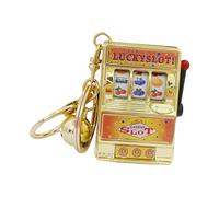 Zambuph Porte-clés machine à fruits, pendentif de sac, mini porte-clés arcade, porte-clés classique portable, breloque, cadeau unique pour les amateurs de jeux vidéo, pendentif sac, mini jouet jeu