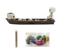 Zambuph Porte-encens décoratif en Forme de crâne et de Bateau, au Style Original et pour aux Finitions soignées. Facile à Nettoyer. Cet Ornement Bureau est idéal pour décorer Votre intérieur.
