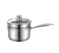 Zambuph Pot auxiliaire pour bébé en acier inoxydable de qualité alimentaire 18/10, facile à nettoyer, petit cuiseur vapeur épais avec tiroir, résistant à la Corrosion