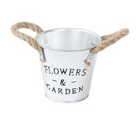Zambuph Pot de fleurs décoratif en fer, style rétro, avec anses en corde, idéal pour les amoureux des plantes.