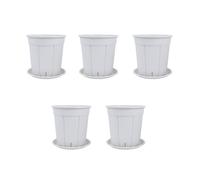 Zambuph Pots de plantes perforés pratiques pour un arrosage et un entretien faciles, Pots d'orchidées avec trous, Pot de fleur en plastique, 5 paquets/lot, Blanc