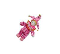 Zambuph Poupée de Clown Peinte à la Main avec Un Costume coloré, Objet de Collection Vintage pour décorations d'halloween. Modèle poupée Clown fabriqué en céramique et en Tissu.