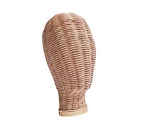 Zambuph Présentoir à chapeau Modèle de tête de mannequin en rotin Support de perruque élégant présentant des perruques, des foulards et accessoires pour cheveux Modèle de
