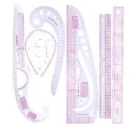 Zambuph Règle de courbe française de couture précision, outil mesure couture, Pour bonne flexibilité, dessin sur mesure, plastique transparent 6 paquets/lot
