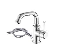 Zambuph Robinet de lavabo de toilette avec poignée rotative rétro en alliage Zinc, Anti-corrosion et résistant à l'usure, bassin en cuivre, Galvanoplastie 1