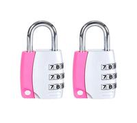 Zambuph Serrure à 2 pièces/Ensemble en Alliage de Zinc, Haute sécurité et Ligne Lisse pour armoires, Bagages, Chiffre, Mot de Passe, Cadenas 4, Rose