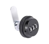 Zambuph Serrure de sécurité codée en argent, pour casier, armoire, boîte Pour aux lettres Vivarium, Code Safe3-Digit, serrure à came en alliage Jzk, à came combinée, 19x30mm noir