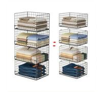 Zambuph Solutions de Rangement pour Placard Comprenant Un,4 Couches, Blanc | rangement empilables et coulissants, adaptés paniers de penderie.