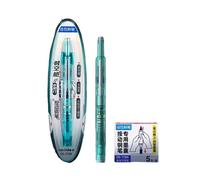 Zambuph Stylo plume rétractable à 5 cartouches, plume corps transparent pour écrire sans bavure, stylos, a pour, plus vert, Bleu effaçable 1+5