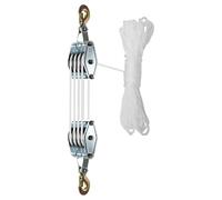 Zambuph Système de poulie de Levage à câble léger avec Crochet Rotatif à 270° et Conception compacte pour des Solutions Levage sans Effort. Système poulie câble pour Le, Argent, Corde 20 m