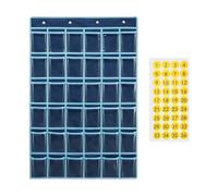 Zambuph Tableau de Poche éducatif avec Autocollants numérotés Pratiques pour efficacement téléphones Portables, clés et Autres Outils pédagogiques en, Bleu Marine, 96 x 67 cm
