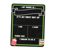 Zambuph Tableau noir « Rentrée des classes » - Accessoire photo pour le premier jour d'école - Tableau en bois double face réutilisable - Décoration pour enfants - blanc réutilisable -