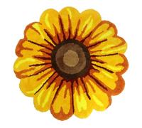 Zambuph Tapis de Bain en Forme de Fleur, décor Vibrant, antidérapant,Jaune | Tapis de bain en forme de fleur, décor vibrant, antidérapant
