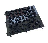 Zambuph Tapis de massage des pieds en galets, Noir, 37 x 29.5 x 3.2 cm