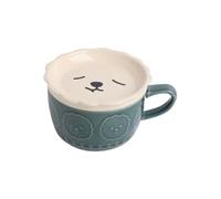 Zambuph Tasse en céramique lisse, motifs de dessins animés, bouche large, fond antidérapant, tasse en céramique, bol vif et intéressant, Coupe de mouton