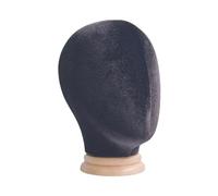 Zambuph Tête d'affichage de perruque professionnelle transformée en mannequin avec support durable pour les maisons et les salons de coiffure. L'affichage perruque peut, noir, 54 cm
