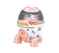 Zambuph Tirelire électronique fusée, Tirelire pour économiser de l'argent, Mini-Distributeur Automatique de Billets, Jouet éducatif pour Enfants, avec Serrure à clé, Rose, 16 x 11 x 15.5 cm