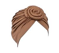 Zambuph Turban africain concentrique 1 pièce ingénieux bonnet pré-attaché élégant attrayant couvre- réglable couvre-, Café