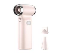 Zambuph Ventilateur Violent Portable avec moteur de 110000 tr/min pour une vitesse de vent élevée soufflant ABS vitesse du vent réglable 100 niveaux tenu dans la main, Rose