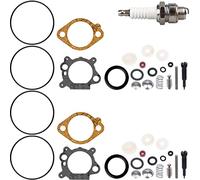 ZAMDOE 498260 Kit de révision de carburateur Joints 398183 490937 492495 493762 498261 pour Briggs & Stratton Moteur de Tondeuse à Gazon 12B800 12C700 12C800 12A800 (Lot de 2) avec Bougie d'allumage
