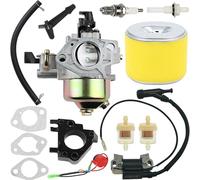 ZAMDOE GX340 GX390 Kit de carburateur pour Honda GX 390 GX 340 13HP 11HP GX340U1 GX340R1 GX340K1 WT40XK1 WT40XK2 Moteurs de tondeuse à gazon avec bobine d'allumage Filtre à air Joints de bougie