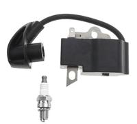 ZAMDOE Module de Bobine d'allumage pour Stihl HS81 HS81R HS81RC HS81T HS86 HS86R Taille-haie Débroussailleuse Pièces de Rechange 4237 400 1302 4237-400-1302, avec Bougie
