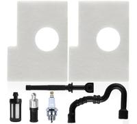 ZAMDOE MS170 MS180 Filtre à air pour STIHL MS 170 MS 180 017 018 MS170C MS180C tronçonneuse Pièces de Rechange pour 1130 124 0800, avec Bougie d'allumage Filtre à Carburant Conduite d'huile