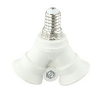 ZAMETTER Adaptateur répartiteur de douille E14 réglable pour plafonnier Convertit une base E14 en deux douilles E14 Blanc Matériau PBT 220-230 V pour photo à domicile