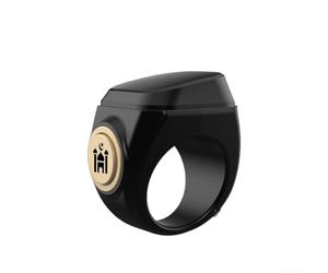 ZAMETTER Bague de comptage Tasbih intelligente rechargeable pour prière Zikr 40 mAh 99999 Compte de perles numériques étanches pour musulmans 3 tailles 18 mm 20 mm 22 mm Noir