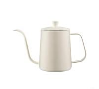 ZAMETTER Bouilloire à col de cygne en acier inoxydable argenté infusé à la main, carafe à thé et à eau avec bec verseur de précision (couvercle gradué de 600 ml)