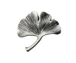 ZAMETTER Boutons de placard esthétiques en forme de feuille de ginkgo en alliage de zinc résistant (étain ancien)