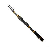 ZAMETTER Canne à pêche télescopique en carbone - 1,8 m, 2,1 m, 2,4 m, légère et portable avec 2 kg de puissance de levage et anneau renforcé en métal pour eau douce et eau salée Angli (1,8)