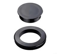 ZAMETTER Ensemble de housses de trou de parasol de 6,1 cm avec anneau en gel flexible pour table d'extérieur de 5,1 cm - Housse pour trou de table de parasol de terrasse - Noir et rouge (noir)