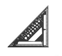 ZAMETTER Équerre de charpentier professionnel de 30,5 cm en aluminium - Guide d'angle de 45 à 90 degrés - Outil de mesure avec échelle gravée pour projets de construction du bois (noir)
