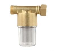 ZAMETTER Filtre à eau à sédiments en laiton à haut débit 15 GPM avec cartouche en maille d'acier inoxydable pour machine à laver, chauffe-eau, tuyau d'arrosage, camping-car, raccord 1/2 NPT (laiton)