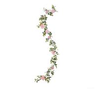 ZAMETTER Guirlande d'eucalyptus artificielle avec marguerites - 1,9 m - En rotin artificiel - Feuille de soie - Papillon - Décoration pour maison, fête de mariage, mur, porte, miroir à suspendre (A-01