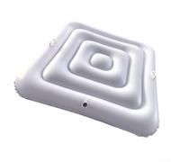 ZAMETTER Housse de piscine gonflable carrée en PVC imperméable avec protection UV robuste et corde élastique pour piscines hors sol, blanc A