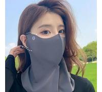 ZAMETTER Le masque facial confortable résistant aux UV reste protégé et frais pendant les aventures d'été (gris)