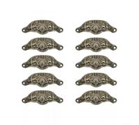 ZAMETTER Lot De 10 Poignées En Laiton Antique En Forme De Coquille - Poignée De Tasse Et Pointe (99 mm x 36 mm x 15 mm)